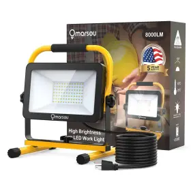 Wl08 Omarsou Led Work Light 80w 8000lm 19.7ft Power Cord Garage Lamp Flood Wit