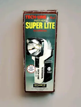 Ch-187 Onward Vtg Tech-line 4 In 1 Pivot-head Super Lite Rechargeable Flashlight Never Used