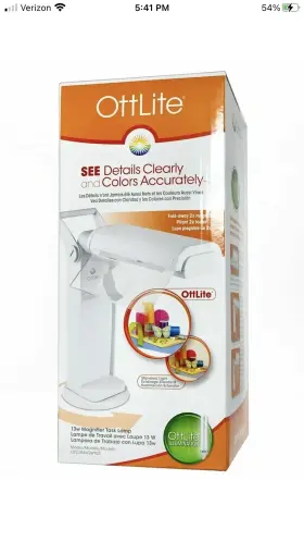 Otl13mag Ottlite 761712010090 13w Magnifier Task Lamp With Swivel Base White Sewing Quilting