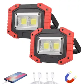 W840-r Otyty Led Work Light 2-pack 30w 1500lm Portable Rechargeable Flood Lights With Mag