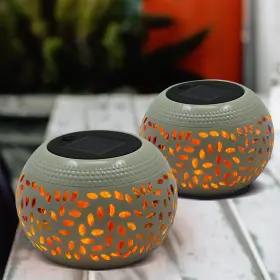 Pearlstar 760701525638 Solar Table Lanterns Outdoor Waterproof-2pack Dancing Flickering Flame