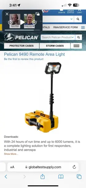 094300-0001-245 Pelican 9490 Remote Area Lighting System Yellow