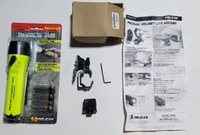 2400-010-245 Pelican Stealthlite 2400 Xenon Flashlight Waterproof Ipx7 With Helmet Lite Holder