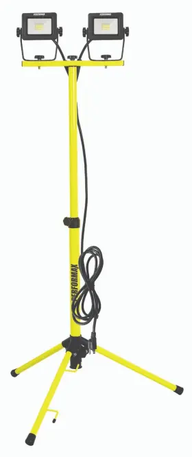Moz-2000dt-6 Performax 2400 Lumen Led Tripod Dual Head Work Light Heavy Duty Cast Aluminum Jobsite Lamp