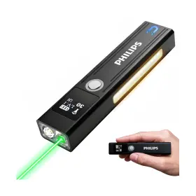 Sfl6256 Philips 895229169425 Rechargeable Edc Flat Flashlight With Green Laser ... Fast Ship