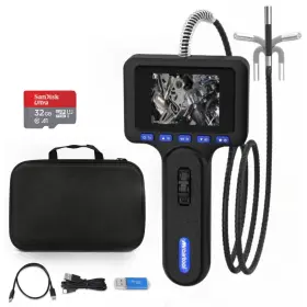 N100 Playoccar Two-way Articulating Borescope 4ftft Hd Screen Endoscope Camera With Light 4 Ft
