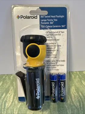 Yllow-1034 Polaroid 360 Swivel Head Clip On Emergency Flashlight Yellow W Batteries New 20