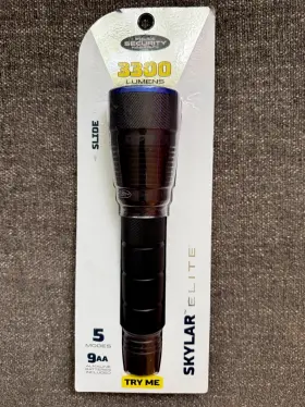 98134 Police Security Skylar Elite Led Flashlight 3300 Lumens 9aa Adjustable Focus