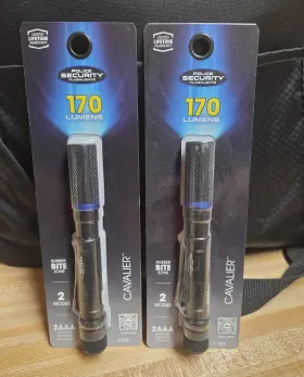 Police Security 98743 2 Led Flashlight 170 Lumens Black Modes Batteries Included