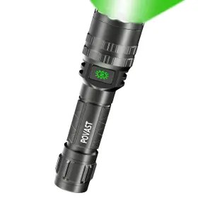 B08hrgbrp3 Povast Pvl2 Zoomable Green Light Rechargeable Led Flashlight 1200 Lumens