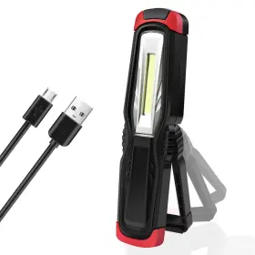 Powerfirefly 738447543674 400 Lumens Rechargeable Led Work Light Flashlight Adjustable Stand Magneti