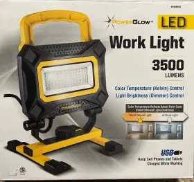 590058s Powerglow Led Worklight 3500 Lumen With Usb Charging Port 2.1a 5v Color Trmperature New