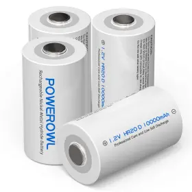 D10000 Powerowl Rechargeable D Batteries 10000mah Low Self Discharge Nimh 4pack