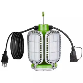 Powersmith 313091695629 16 000 Lumens Temporary Hanging Led Jobsite Light With 4 Pivoting Panels And Lin