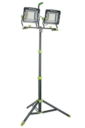Powersmith 811285022430 30 000 Lumen Dual-head Led Work Light With 80 Inch Adjustable Metal Fl