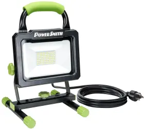 Powersmith 811285022522 7 000 Lumen Portable Led Work Light With Metal Stand And Housing Sealed On/o