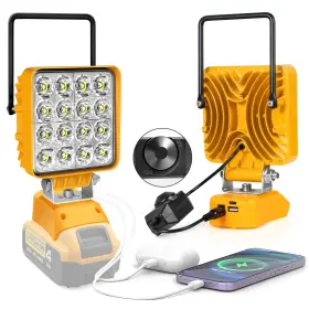 Wl001bk Powhazy Portable Work Light For Dewalt 20v Max Led Flashlight - Rechargeable Job Site