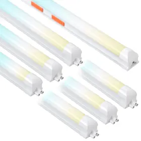 T8-yxxxxr-cc Pqsl 6-pack Led Shop Lights 4ft 3000k-6500k Cct Adjustable 15w-40w L Inch