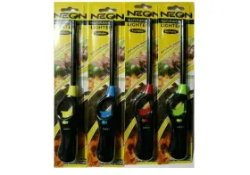 Zy-3884 Prime Necessities Neon Refillable Bbq Lighter - Pack Of 4 With Merchandise St