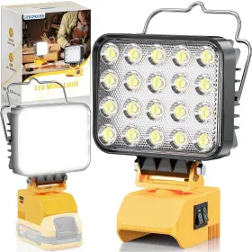 7600 Priorare 658358588062 Cordless 20 Led Work Light For Dewalt 18/20v Battery 54w Lumen Floo