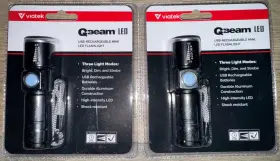 Q Beam 813061026267 2 Pack Of Mini Usb Rechargeable Flashlight 3 Light Modes Focusable Brand New