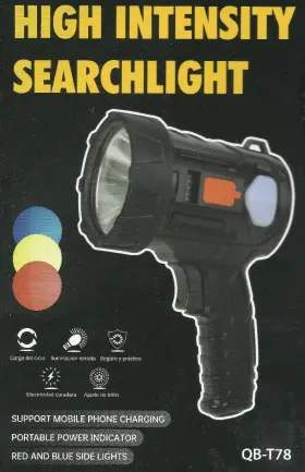 Qb-t78 Qibng Qb-178 Hi Intensity Led Flashlight 2200 Lumens Usb Rechargeable Cob Searchlight