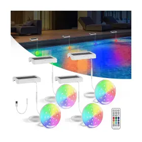 2025-qotqsd Qolnby Upgraded Solar Powered Usb Rechargeable Submersible Led Lights 2-in-1 4.55 I