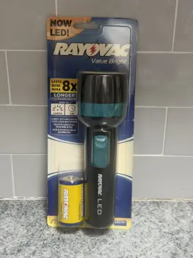 Vb1dled-ba Rayovac Value Bright 9 Lumen 1d Led Flashlight With Batteries Blue