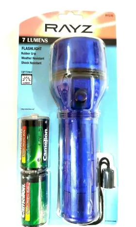 Db8-32drz-32 Rayz Flashlight Rubber Grip Water And Shock Resistant Heavy-duty Batteries Nip
