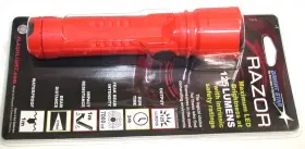 60102 Razor Bright Star Led Powered Orange Flashlight 125 Lumens Battery