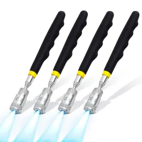 Msput08 Rechabite 4 Piece 8lbs Telescoping Magnetic Flashlight Pickup Tool With 3 Led Lights M