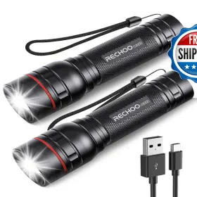 B0bzr8rr2b Rechoo Rechargeable Flashlights High Lumens 2 Pack G1000 Super Bright Flash