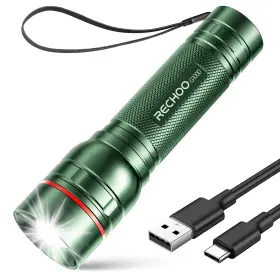 B0cs912tm8 Rechoo G1000 Rechargeable Led Flashlight High Lumens Zoom 3 Modes Camping And Hiking