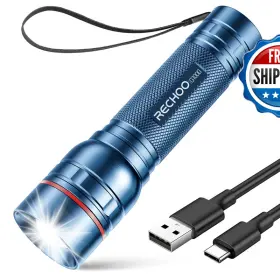 B0cs98tbct Rechoo Rechargeable Flashlights High Lumens G1000 Super Bright Flash Light
