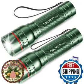 B0drfqbkm6 Rechoo G1000 Rechargeable Flashlights 2-pack High Lumens Super Bright Led Zoomable
