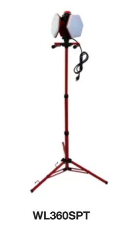 Wl360spt Red Rock Lighting 10000 Lumen 360 Hexagon Foldable Work Light With Collapsible Adjustable Tripod