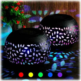 Eo-reginary-3280 Reginary 2 Pcs Solar Table Lantern Outdoor Waterproof Dancing Flashing Flame