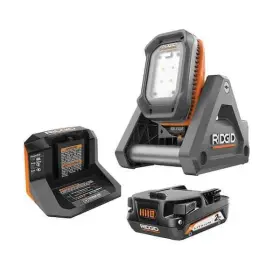 Ridgid 648846077932 18v Cordless Outdoor Bright Flood Light Kit With 2.0 Ah Battery And Charger