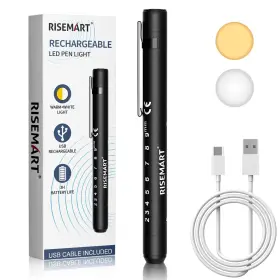 Lc-591215-bk1-tang-us Risemart Rechargeable Pen Light For Nurse Led Portable Medical