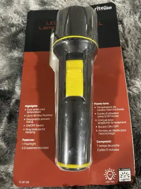Ritelite Fl-b710b Led Flashlight 27 Lumens Black/yellow With 2 D Batteries Included