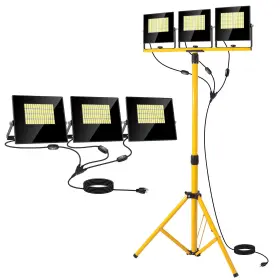 Riuvao 717225827625 36000lumen Led Work Lights With Stand - 3 Head Foldable Light
