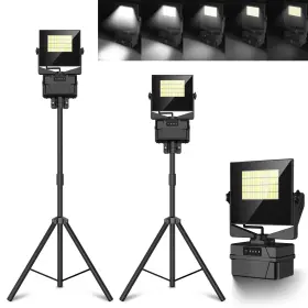 Riuvao 717661644022 Rechargeable 10000mah Work Light With Stand 5 Ft Max Height Cordless Li