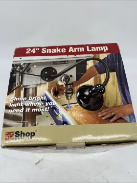 Rockler 733175201742 Shop Magnetic 24 Inch Flexible Snake Arm Lamp Clamp Work Tool Light A19 Bulb