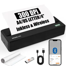 Pn81001 Rongta Inkless Portable Printer For Travel Wireless Thermal Support 8.5 X 1