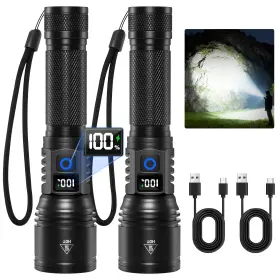 B0ft2r1pzj Ruboliy 2-pack Rechargeable Led Flashlights 5 Modes Super Bright Tactical Handheld
