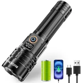 Jy-889 Ruqkno Rechargeable Flashlights High Lumens With Led Adjustable Focus Super Bright