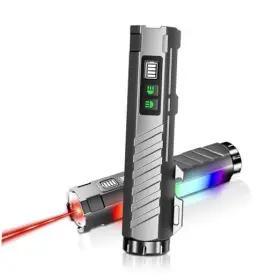 Ly908-1 Rycelysian Rechargeable Edc Flashlight With 1600 Lumens 7 Led Modes Magnetic Silvery