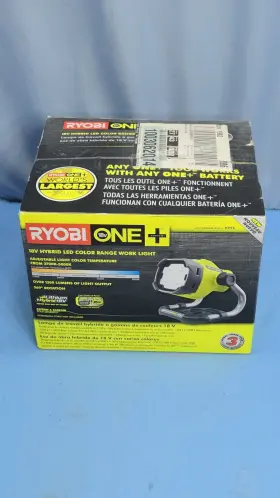 P795 Ryobi 033287176380 18-volt One Hybrid Led Color Range Adjustable Work Light 1200 Lumen