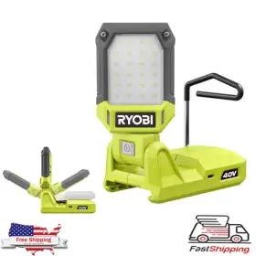 1013071326 Ryobi 40v Battery Topper 1000 Lumens Led Work Light Runtime Up To 11 Day