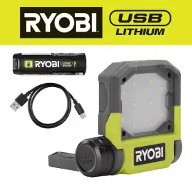 Ryobi 445026284202 Usb Lithium Cordless Pivoting Led 3-mode Flip Light Kit With 2.0 Ah Battery And